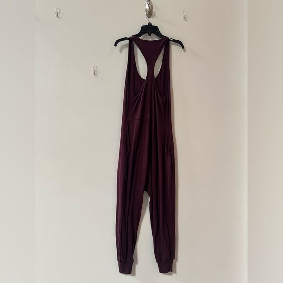 Free People Downtime Romper Wine Color M - Picture 3 of 4